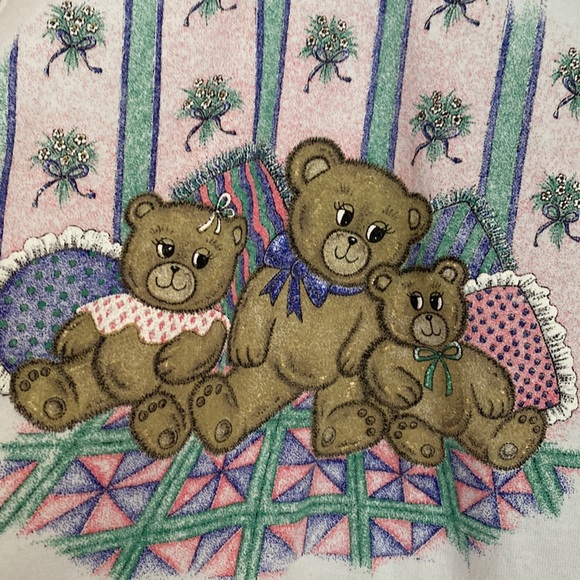 Vintage Aline teddy bear cotttagecore tank t-shirt sz 3 - Picture 2 of 4